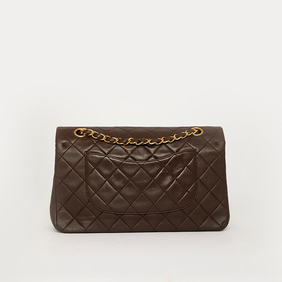 Medium Classic Double Flap Bag in Brown Lambskin 1996