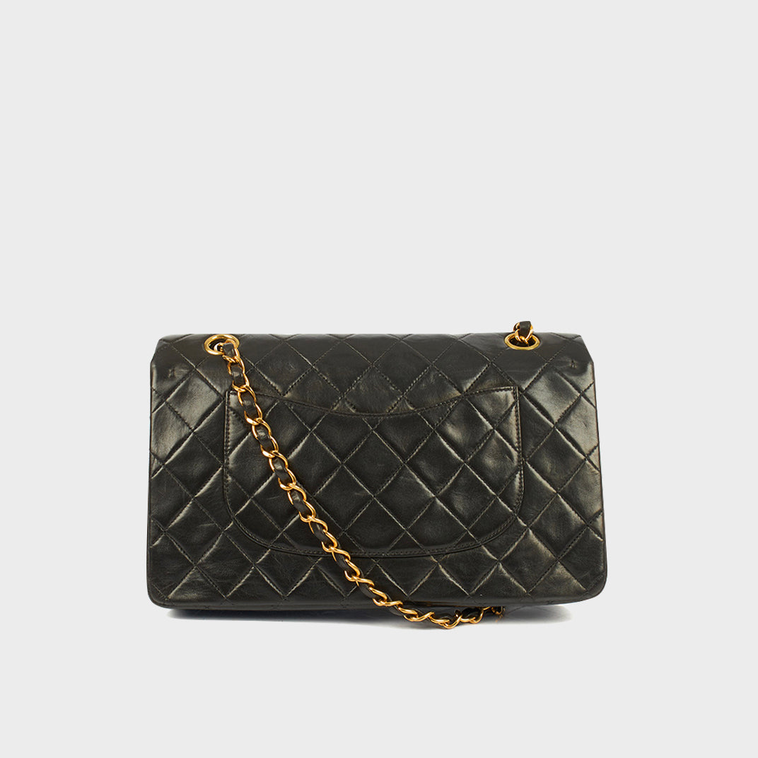 Medium Vintage Classic Double Flap Bag in Black Lambskin [ReQuest]