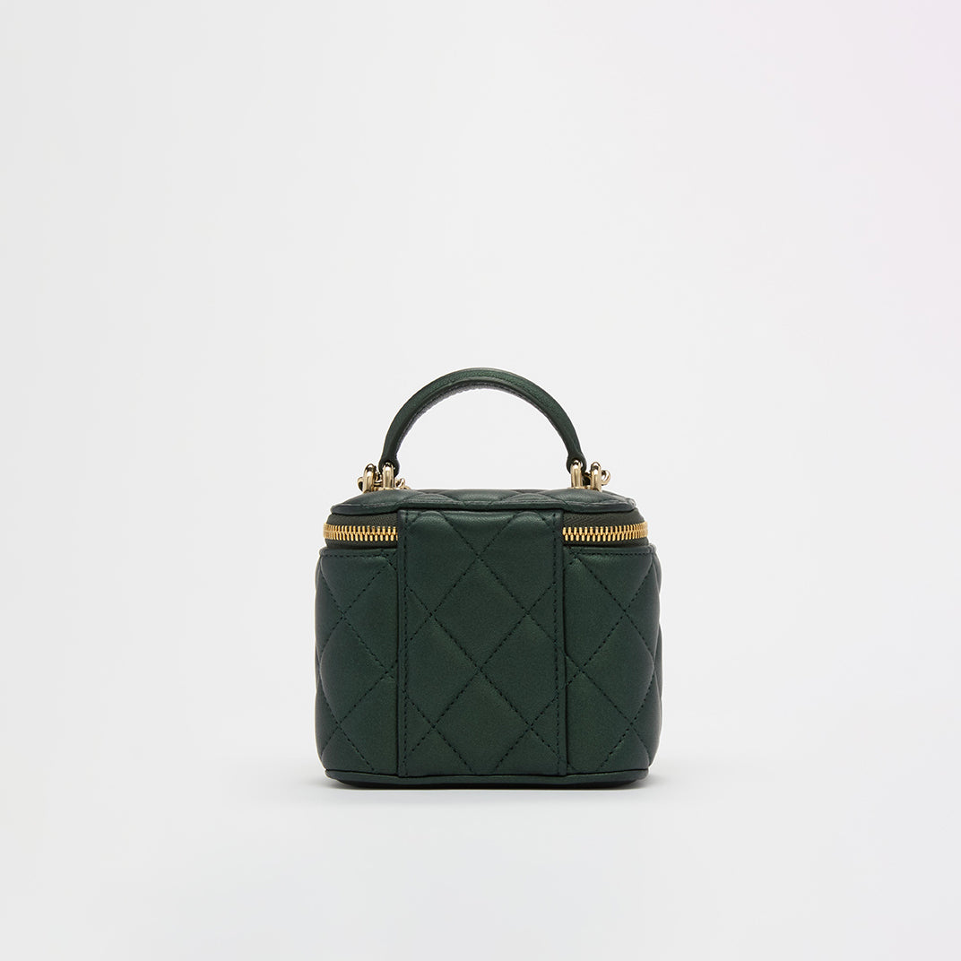 Mini CC Caviar Vanity Case in Green