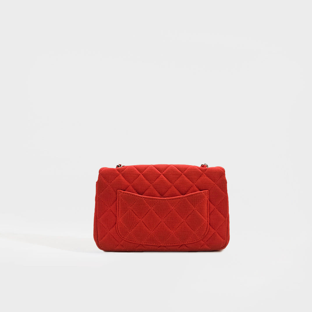 Rare Mini Rectangular Single Flap Shoulder Bag in Red Jersey 2014 [ReSale]