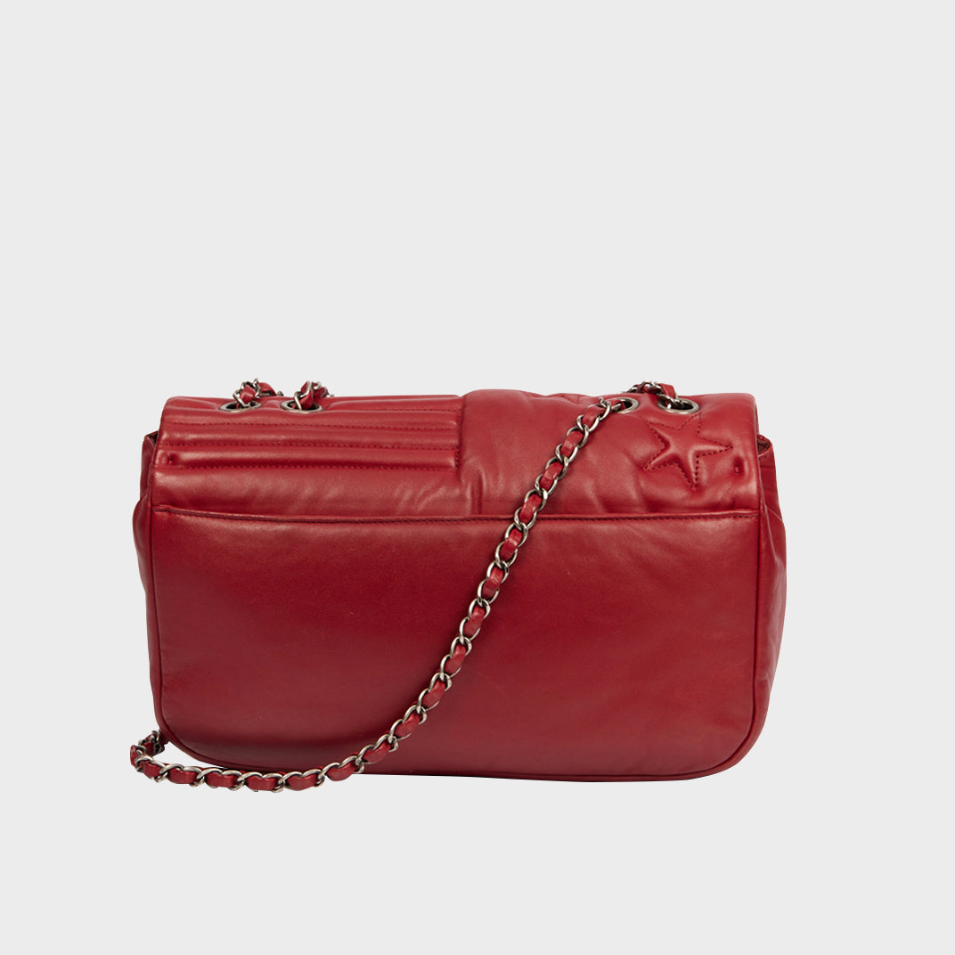 Paris Dallas Flap Bag in Red Leather