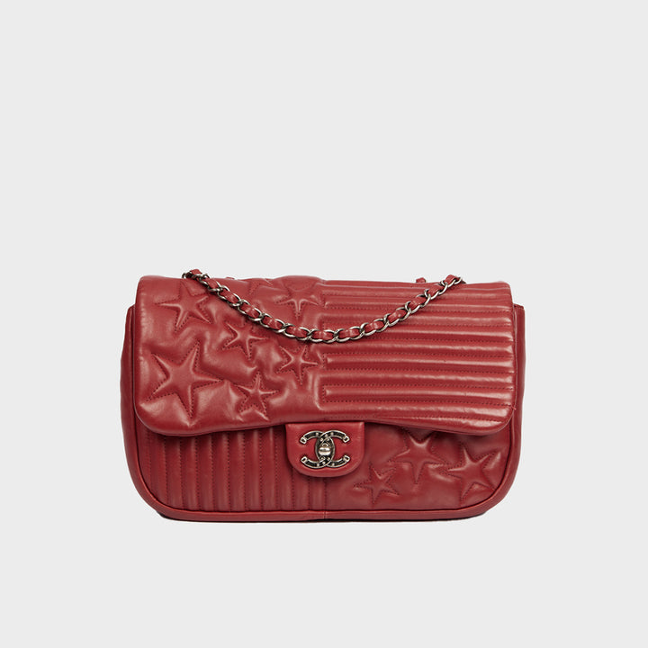 Paris Dallas Flap Bag in Red Leather