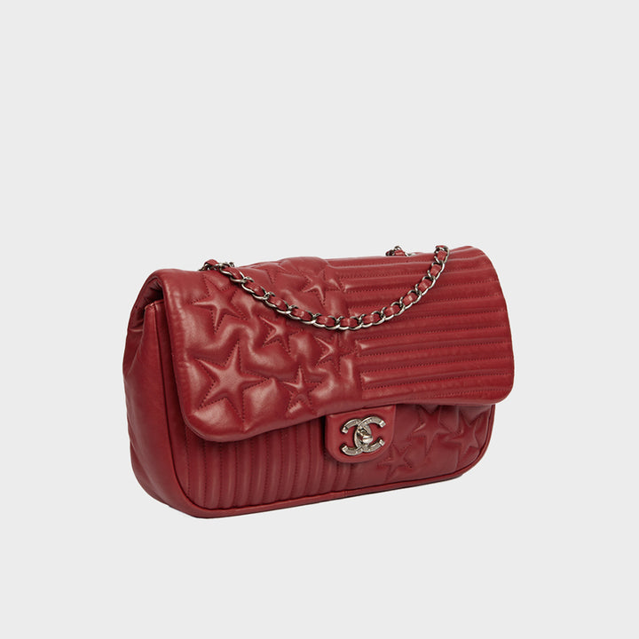 Paris Dallas Flap Bag in Red Leather