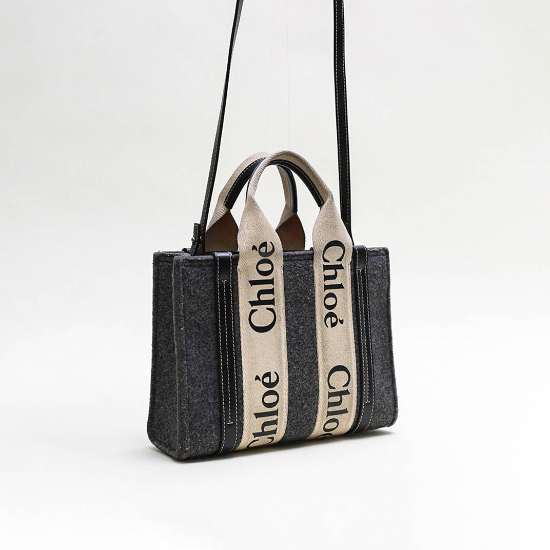 Small Woody Tote Bag in Grey [ReSale]