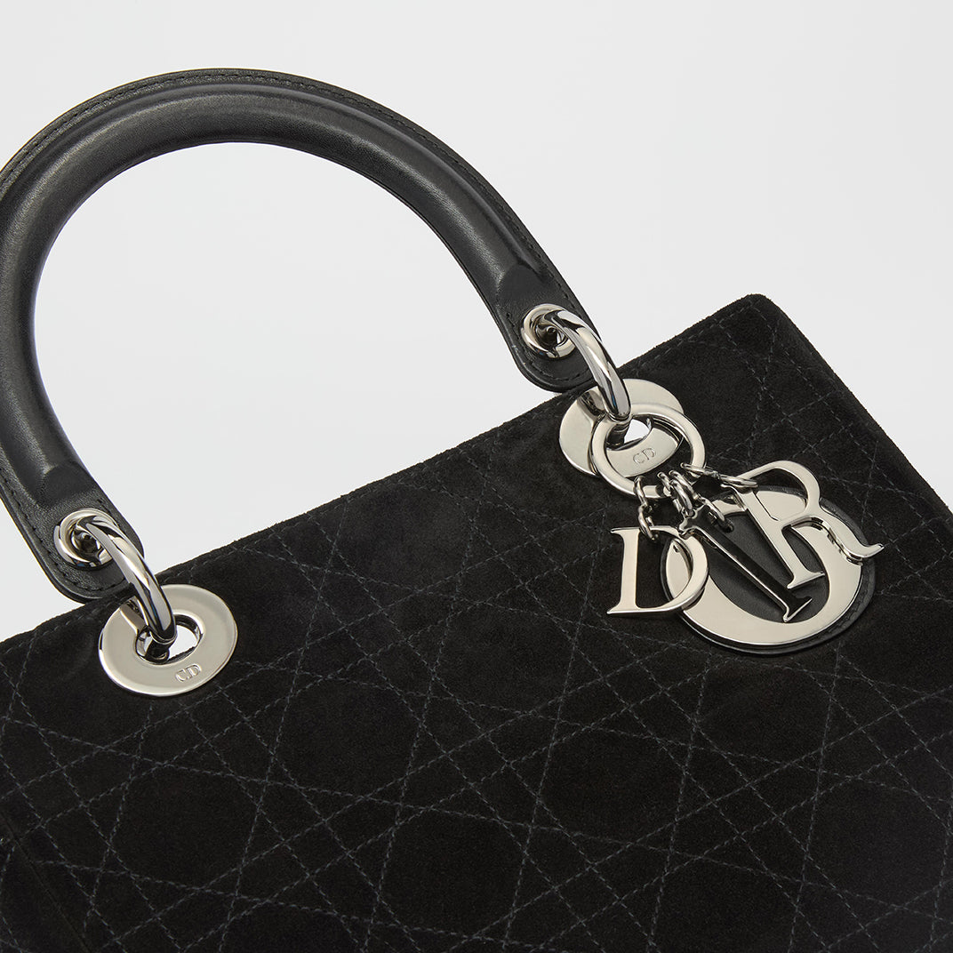 Medium Lady Dior in Black Suede 2003