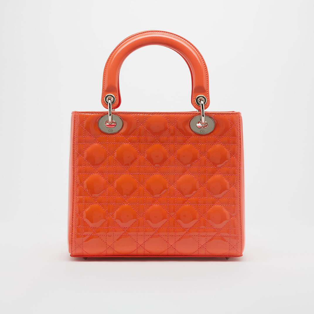 Medium Lady Dior in Coral Patent Leather 2012