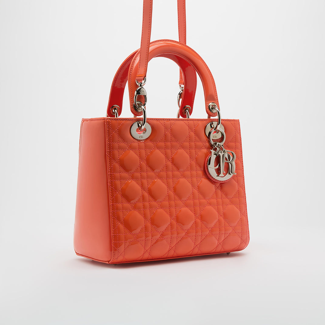 Medium Lady Dior in Coral Patent Leather 2012