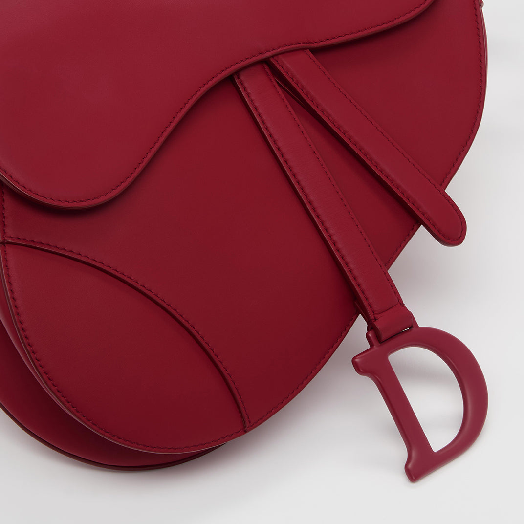 Saddle Bag in Red Calfskin