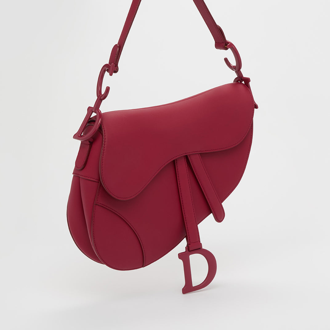 Saddle Bag in Red Calfskin