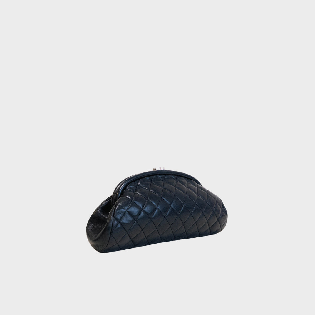 Small Clutch Bag in Quilted Black Leather 2012