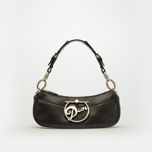 Diva Shoulder Bag in Black Leather