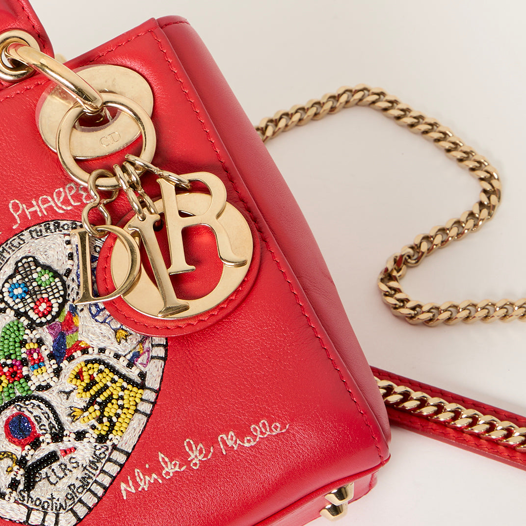 CHRISTIAN DIOR x Niki de Saint Phalle Mini Lady Dior in Red COCOON