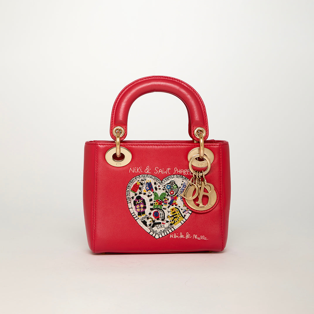 x Niki de Saint Phalle Mini Lady Dior in Red Leather