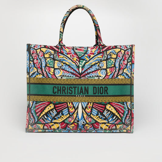 Large Multicolour Butterfly Book Tote