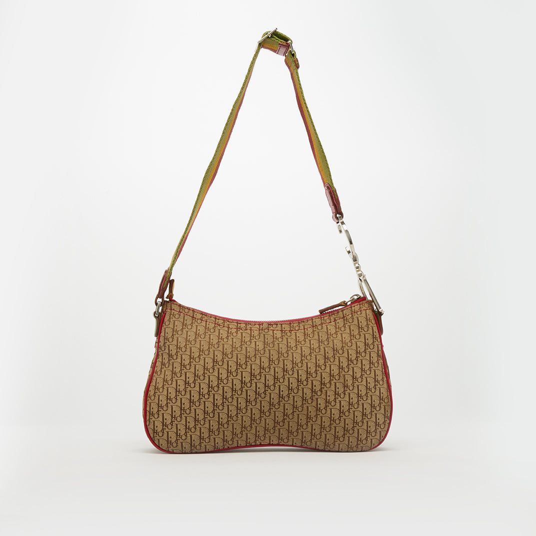 CHRISTIAN DIOR Rasta Mini Double Saddle Bag in Brown Canvas COCOON