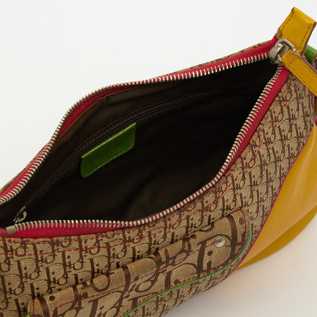 Rasta Mini Double Saddle Bag in Brown Canvas