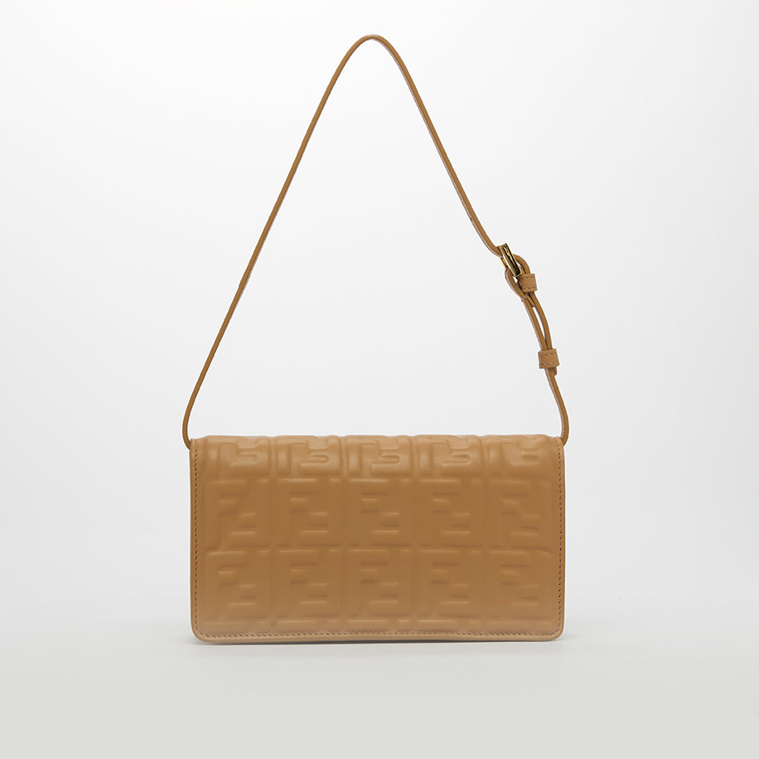 Baguette FF Wallet on Chain in Beige