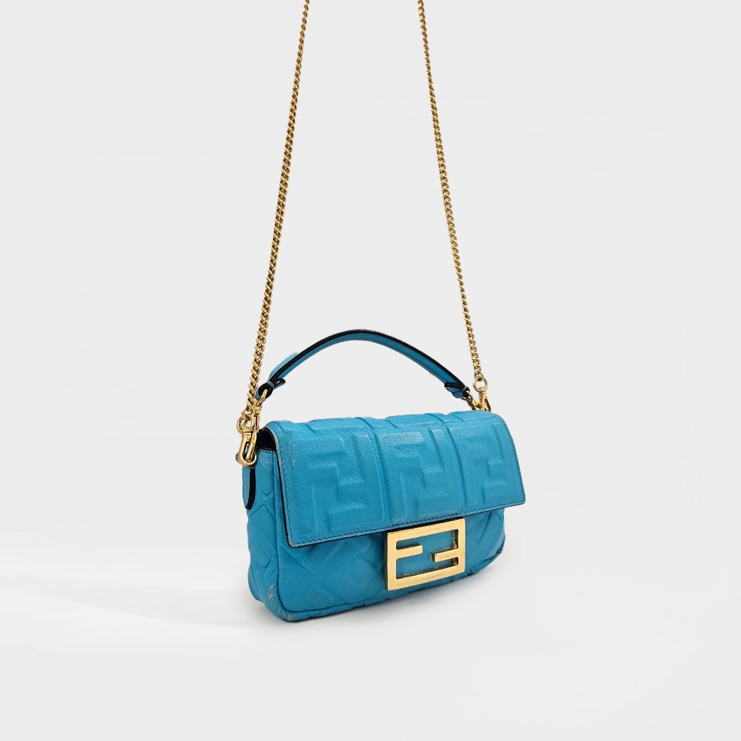 Mini Baguette in Turquoise Embossed Leather [ReSale]