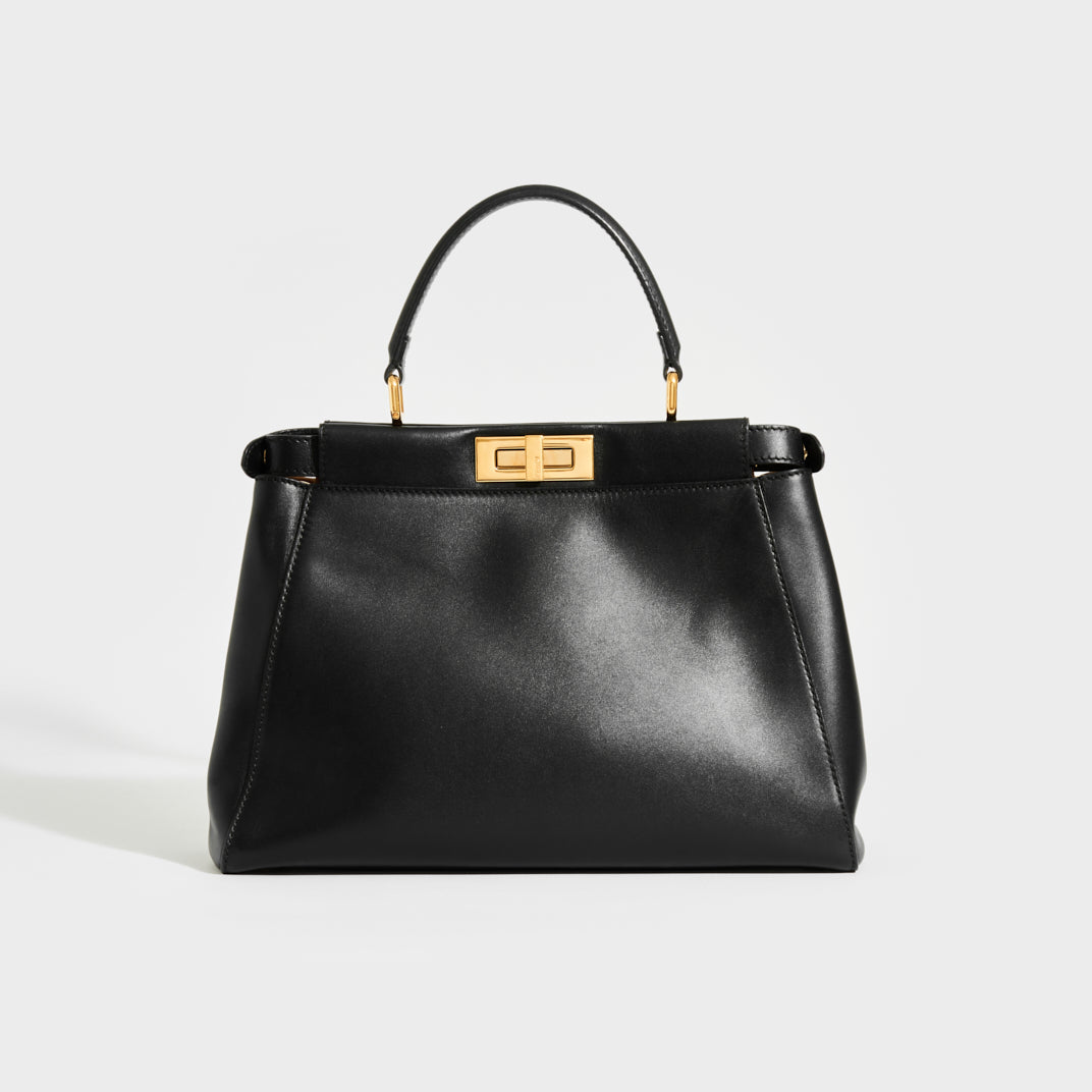 Peekaboo Handbag in Black Leather