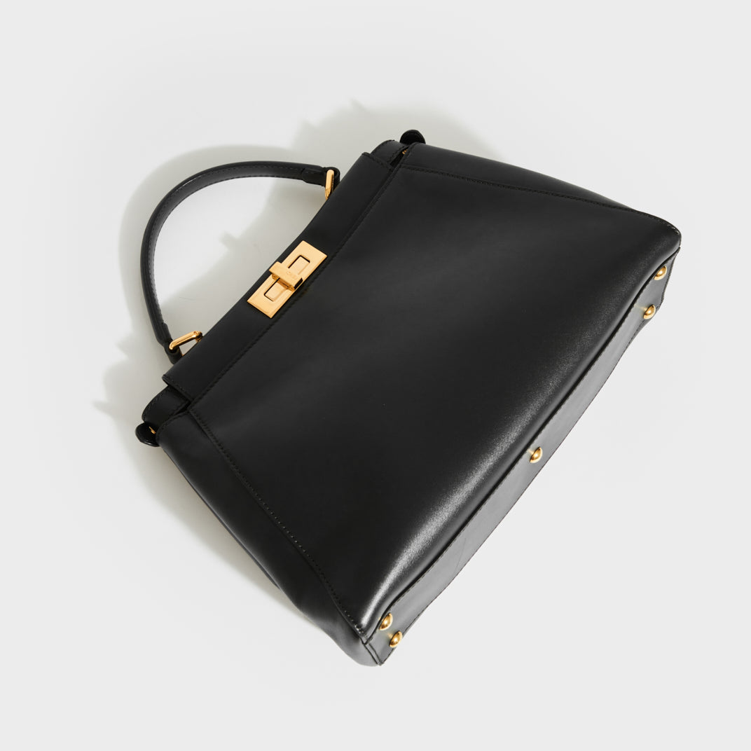 Peekaboo Handbag in Black Leather