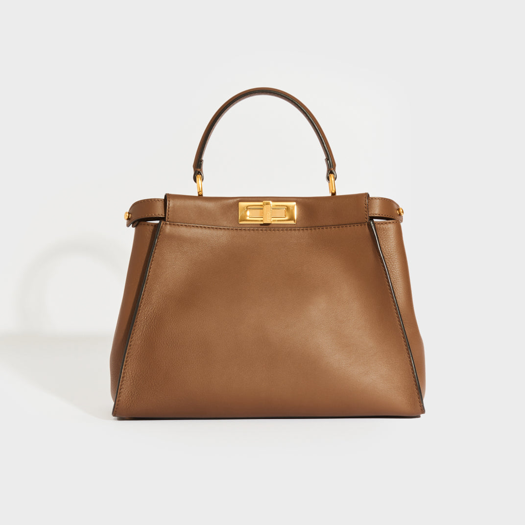 Peekaboo Regular Nappa Leather Handbag in Brown