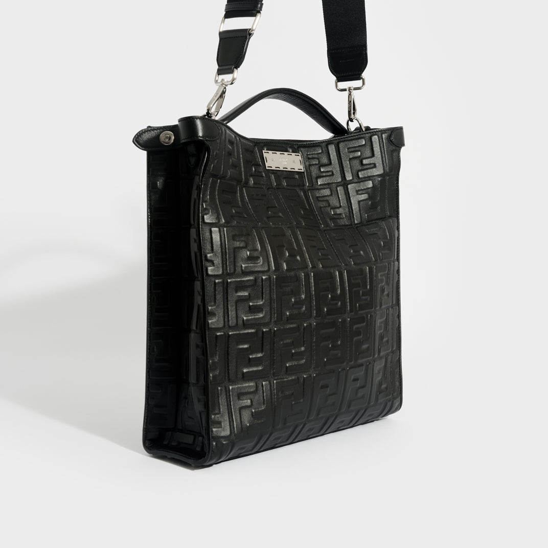 Peekaboo X-Lite Fit Tote Bag in Black Nappa Leather [ReSale]