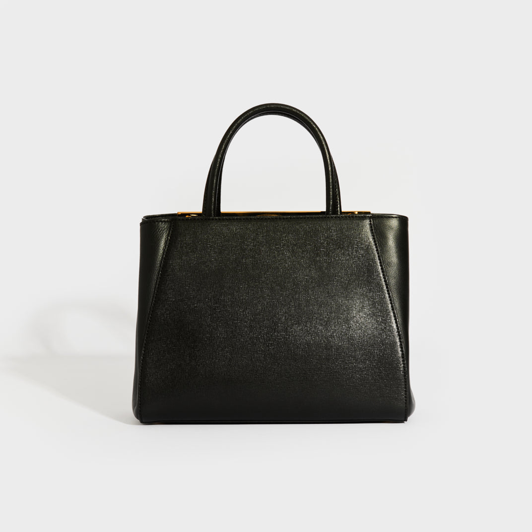 Petit 2Jours Leather Tote Bag in Black