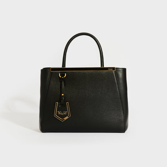 Petit 2Jours Leather Tote Bag in Black