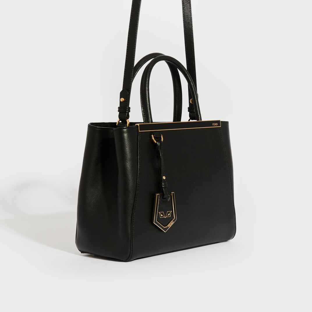 Petit 2Jours Leather Tote Bag in Black