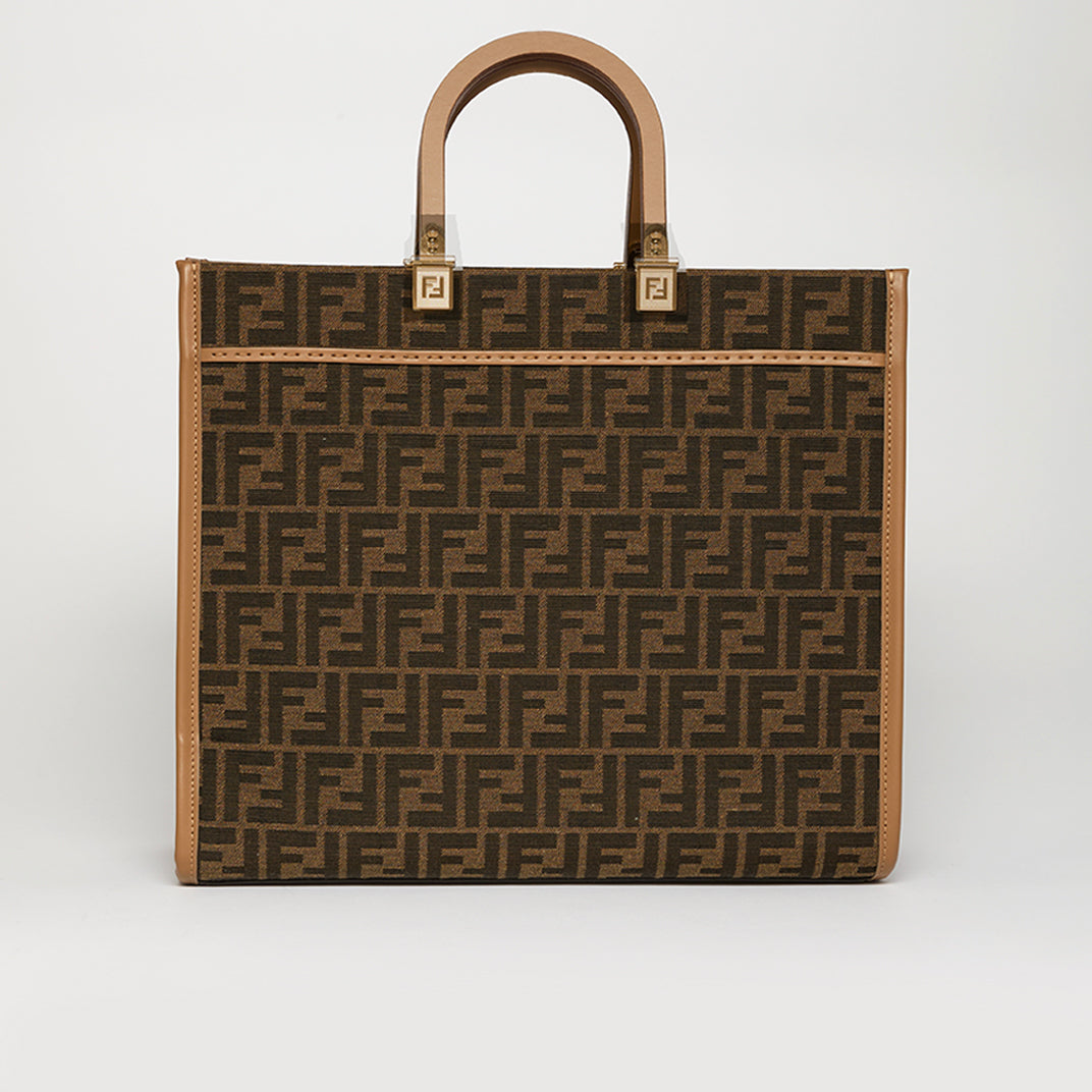 Sunshine Large Shopper Tote in Brown Monogram Fabric