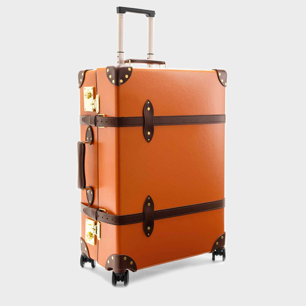 Centenary Large Check-In Case in Orange with Brown