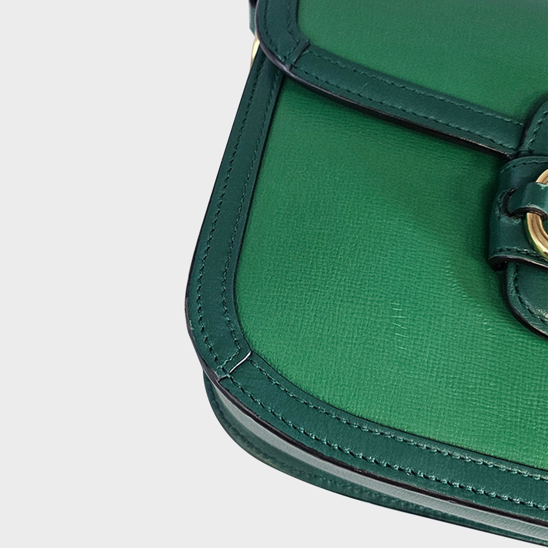 Horsebit 1955 Leather Shoulder Bag in Emerald [ReSale]