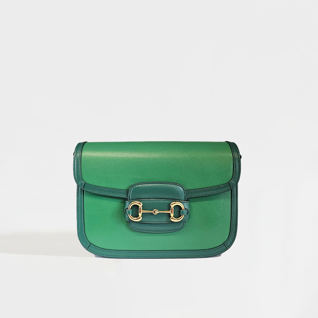 Horsebit 1955 Leather Shoulder Bag in Emerald [ReSale]