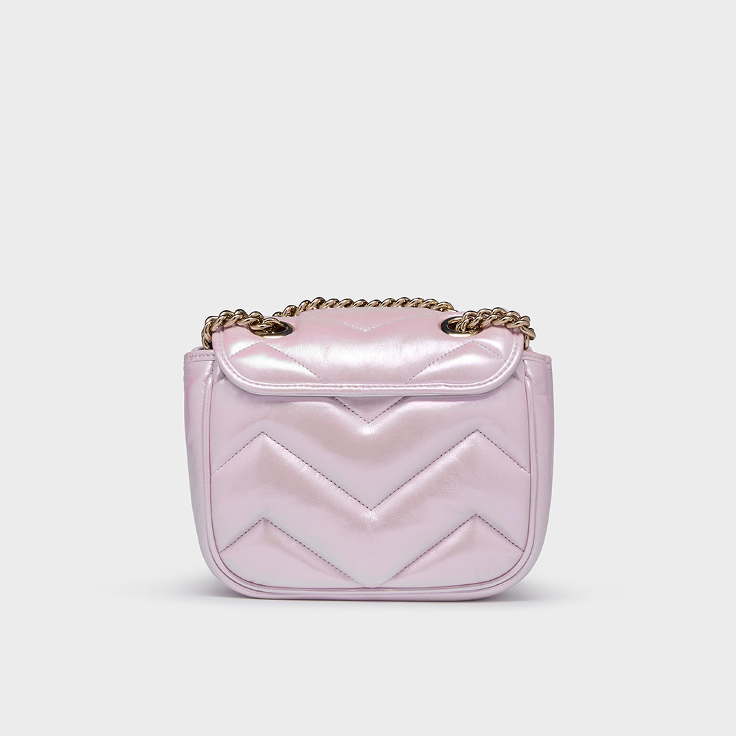 GG Marmont Mini Shoulder Bag in Iridescent Pink