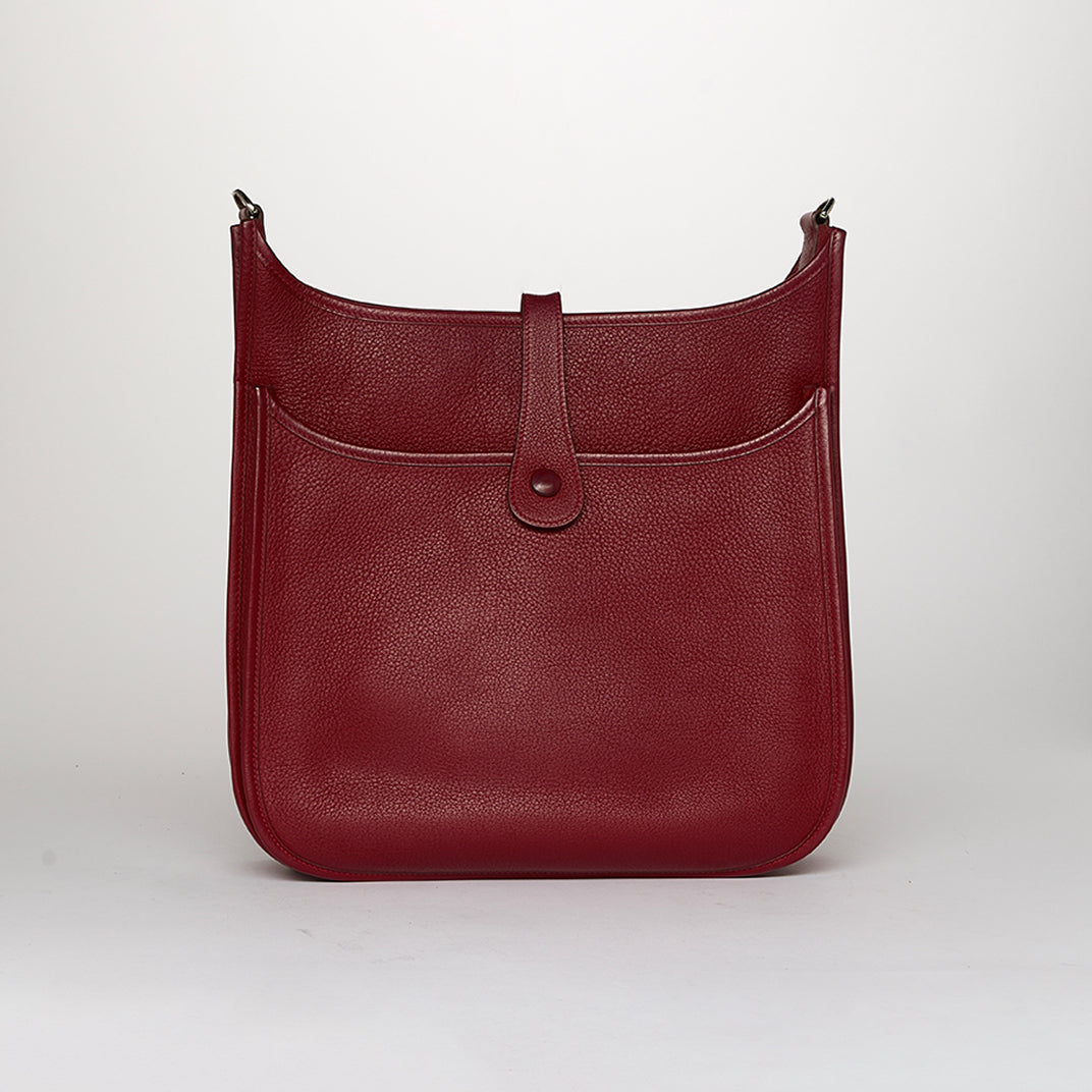 Evelyne Gen-II GM Bag in Burgundy Clemence Leather