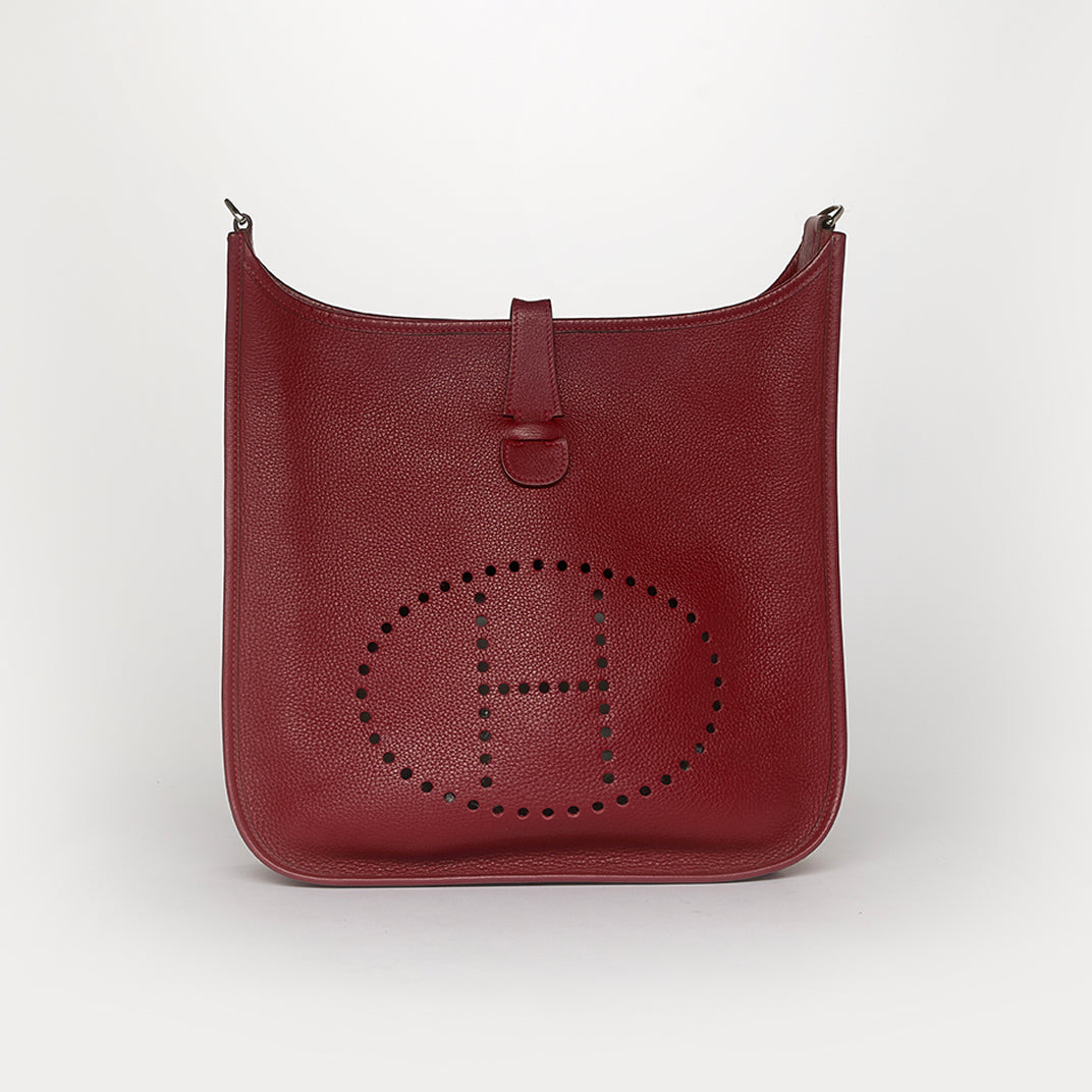 Evelyne Gen-II GM Bag in Burgundy Clemence Leather