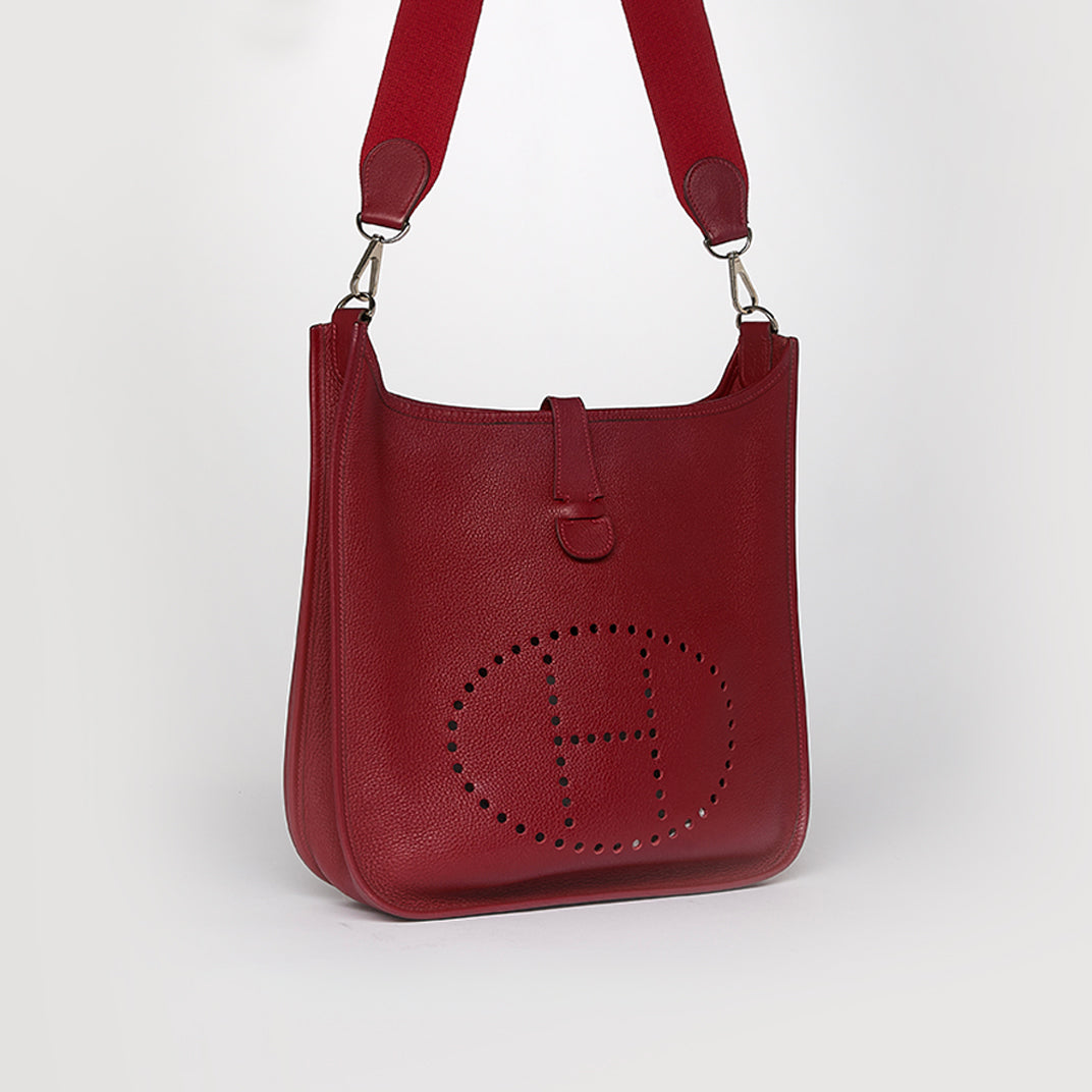 Evelyne Gen-II GM Bag in Burgundy Clemence Leather