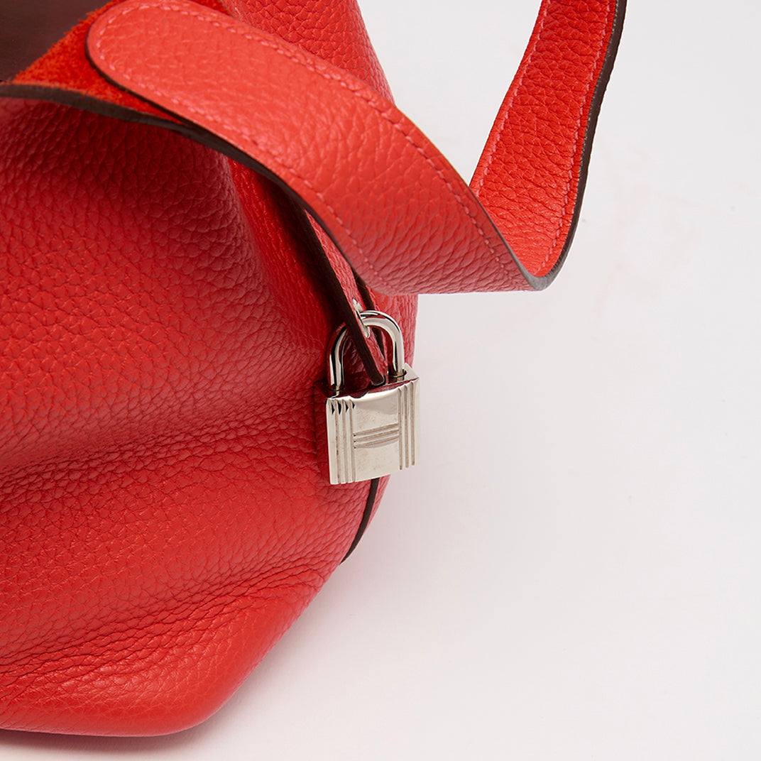 Picotin Lock 18 in Light Red Clemence Leather