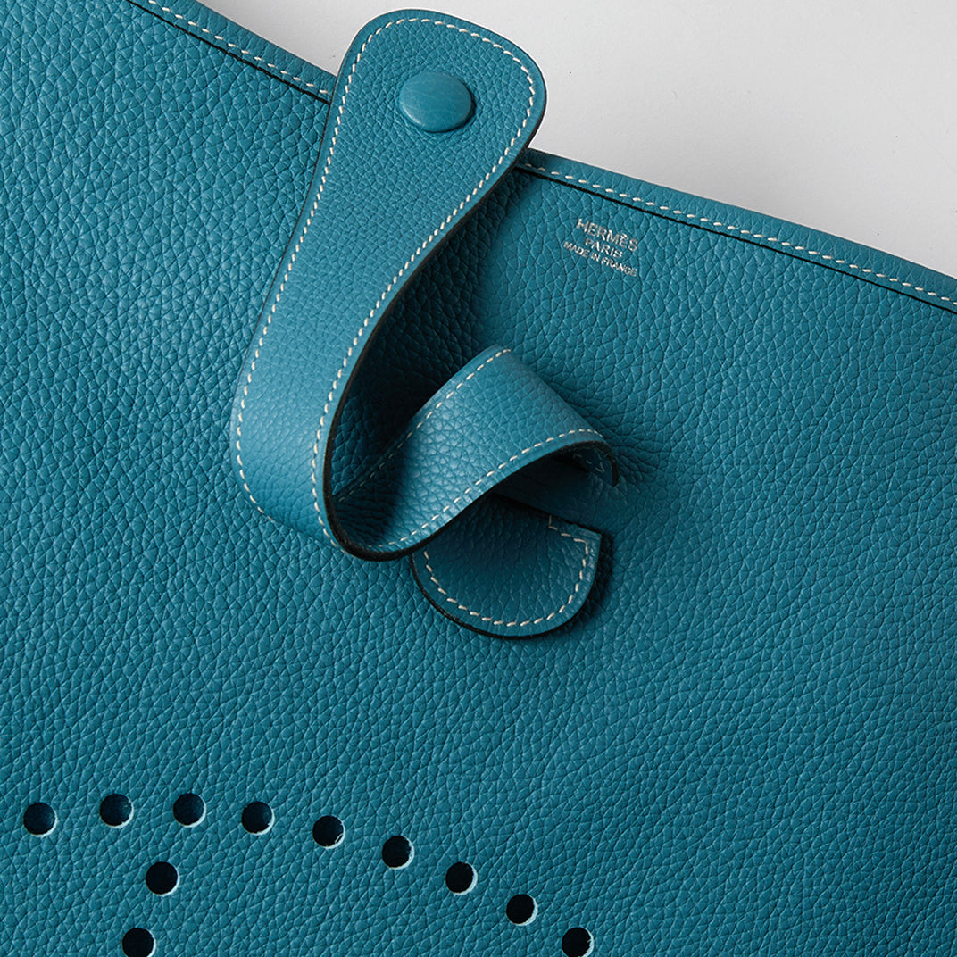 Evelyne Gen-II TGM Bag in Blue Clemence Leather