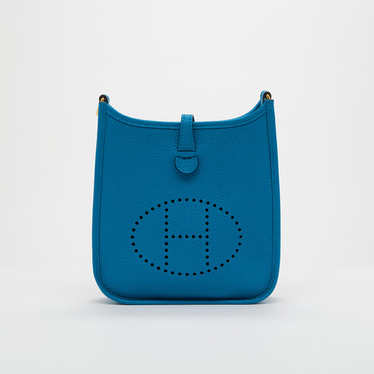 Mini Evelyne Bag in Bleu Zellige Clemence Leather