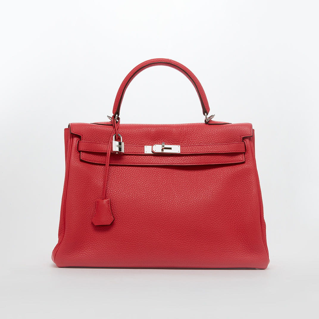 Kelly Retourne 35 in Red Togo Leather