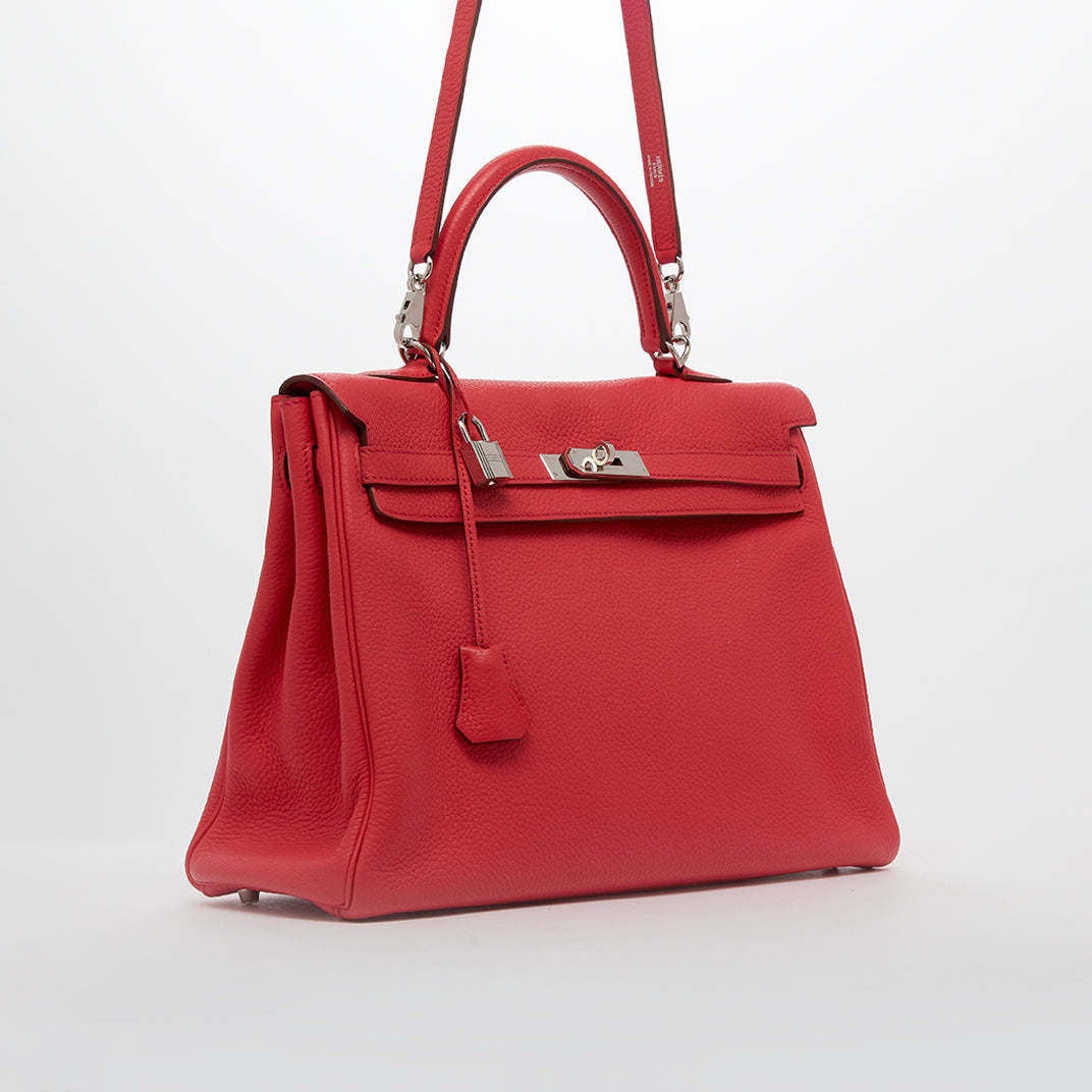 Kelly Retourne 35 in Red Togo Leather