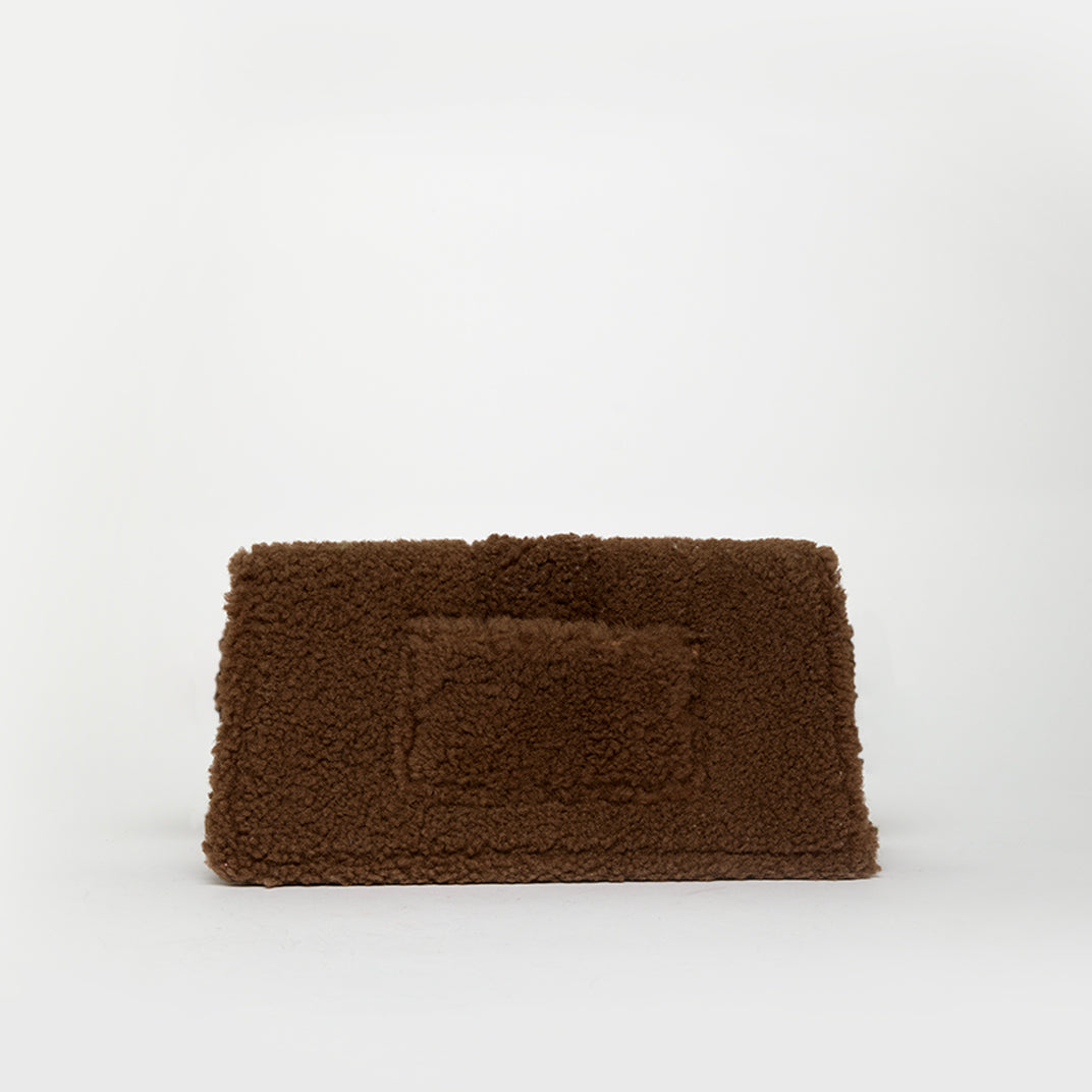 Le Bambidou Shearling Shoulder Bag in Brown