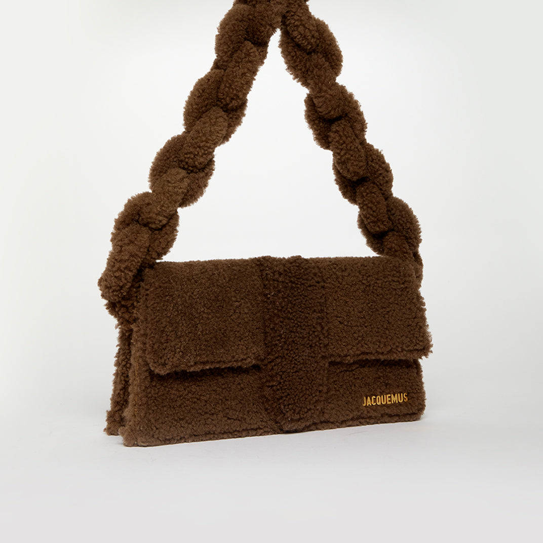 Le Bambidou Shearling Shoulder Bag in Brown