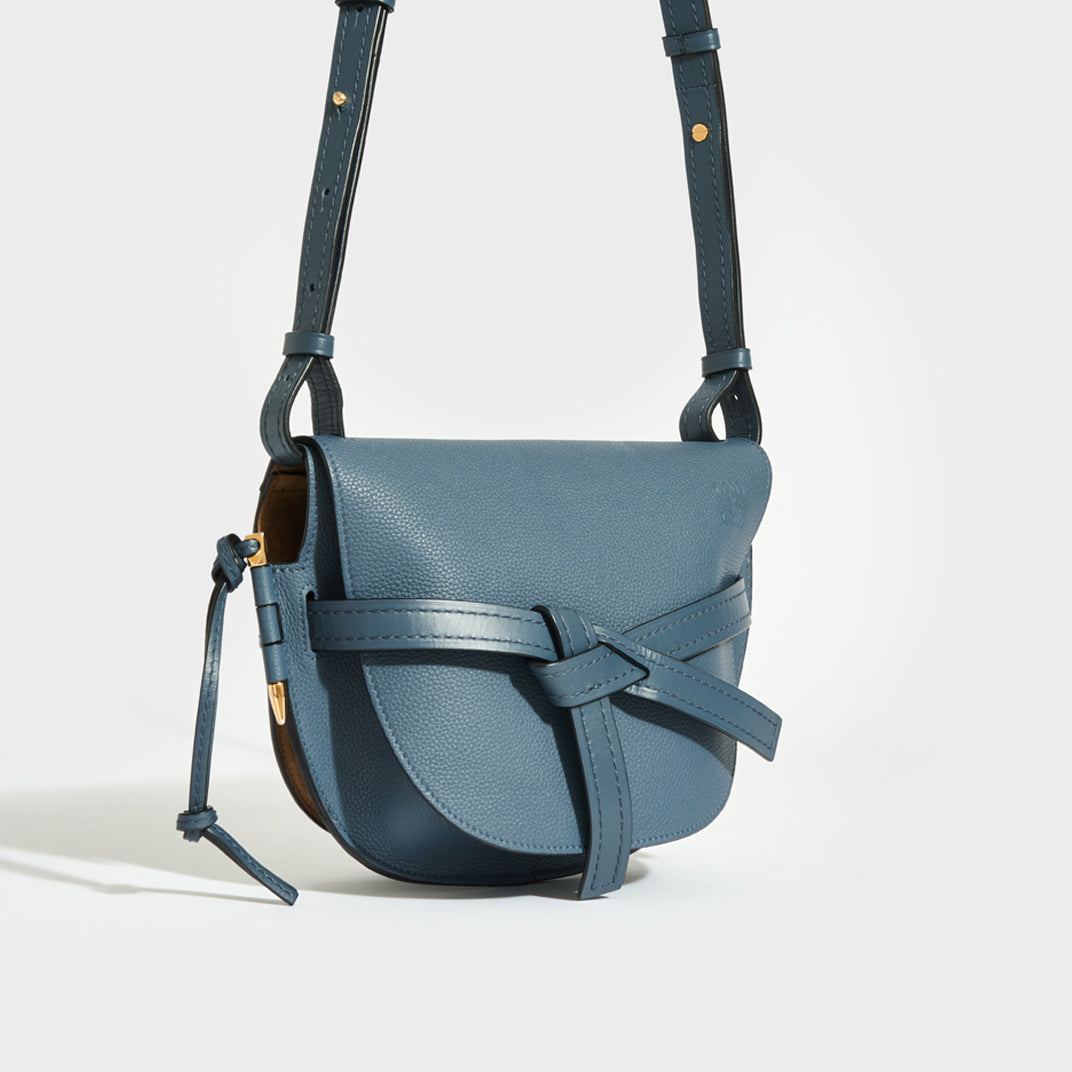 Gate Small Crossbody in Onyx Blue Leather