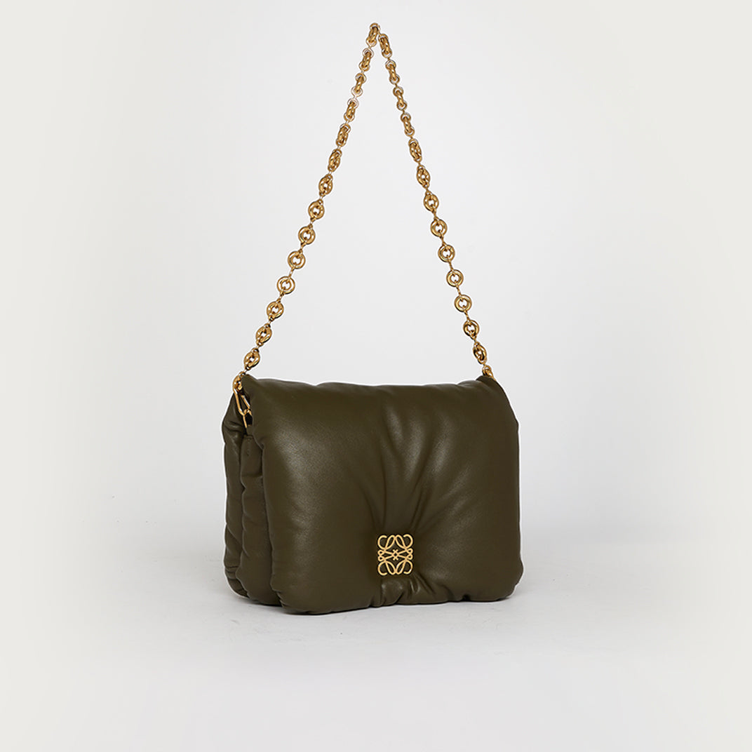 Small Puffer Goya Bag in Khaki