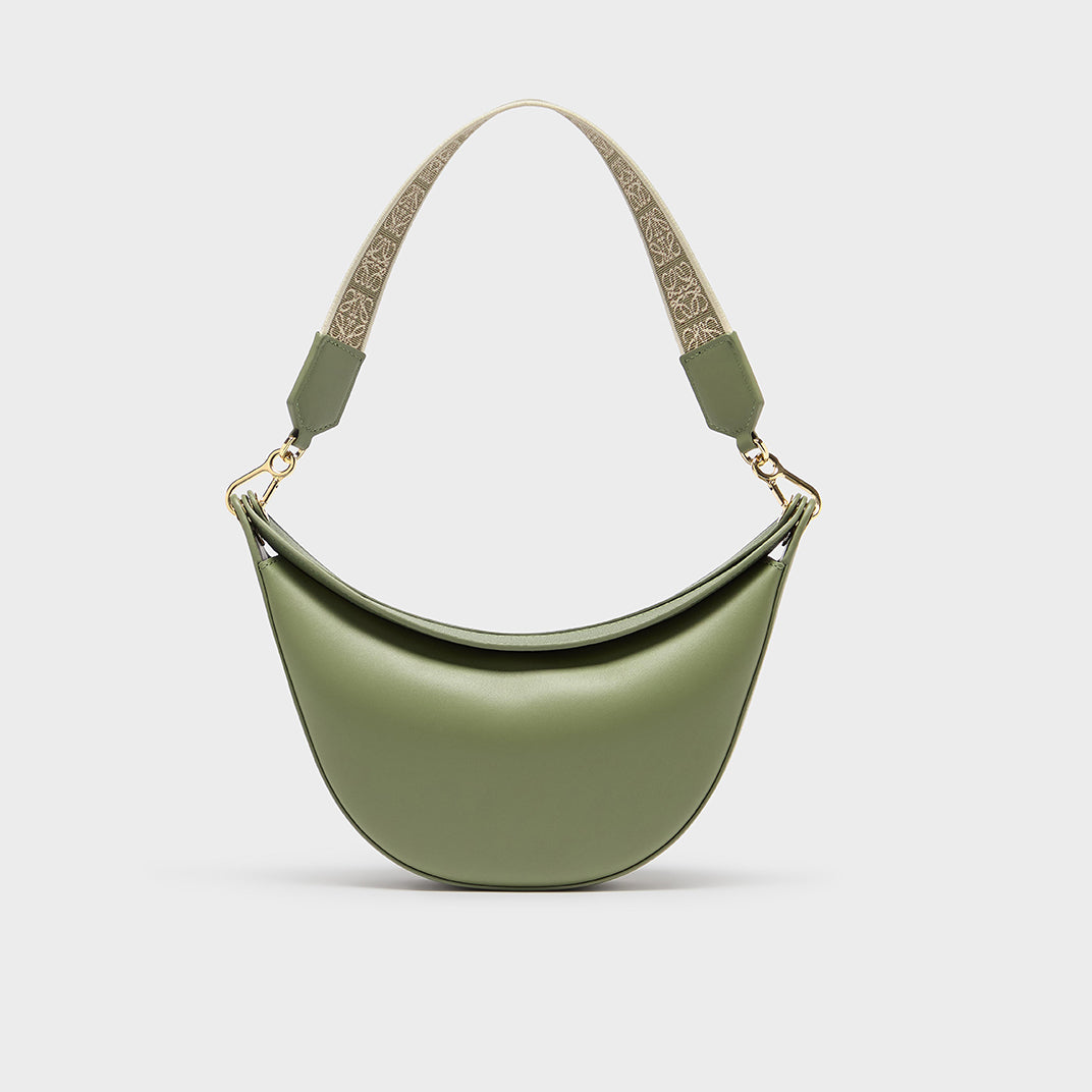 Luna Small Leather Shoulder Bag in Green