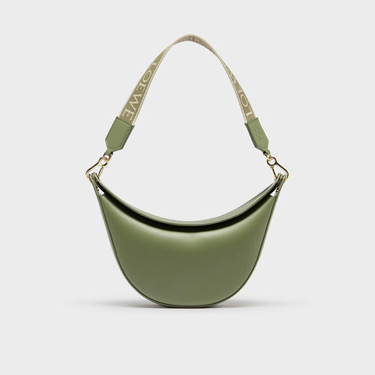 Small Luna Shoulder Bag in Green Leather