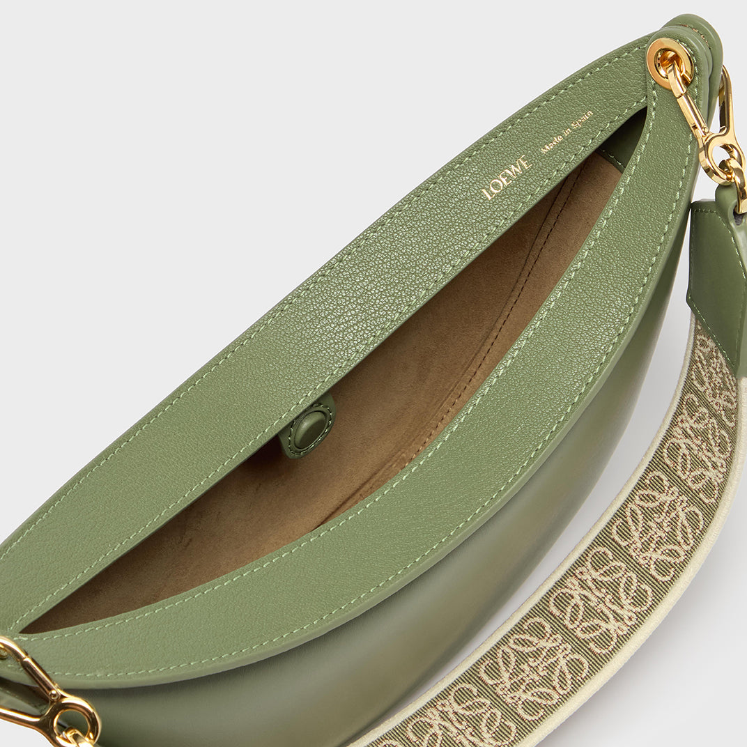 Small Luna Shoulder Bag in Green Leather