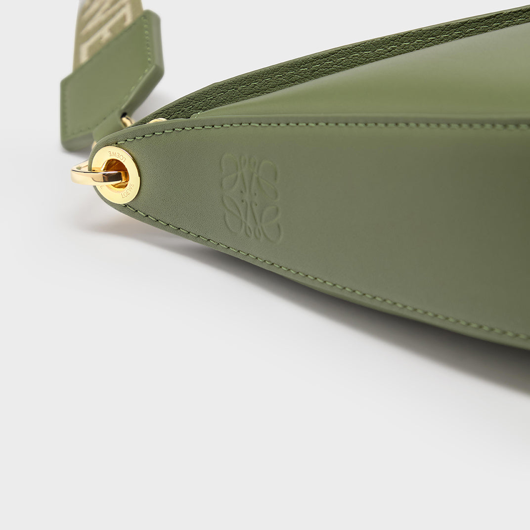 Small Luna Shoulder Bag in Green Leather